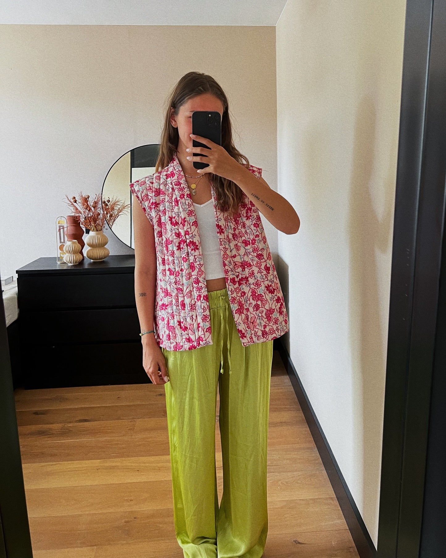 Silk broek wijde zijde broek