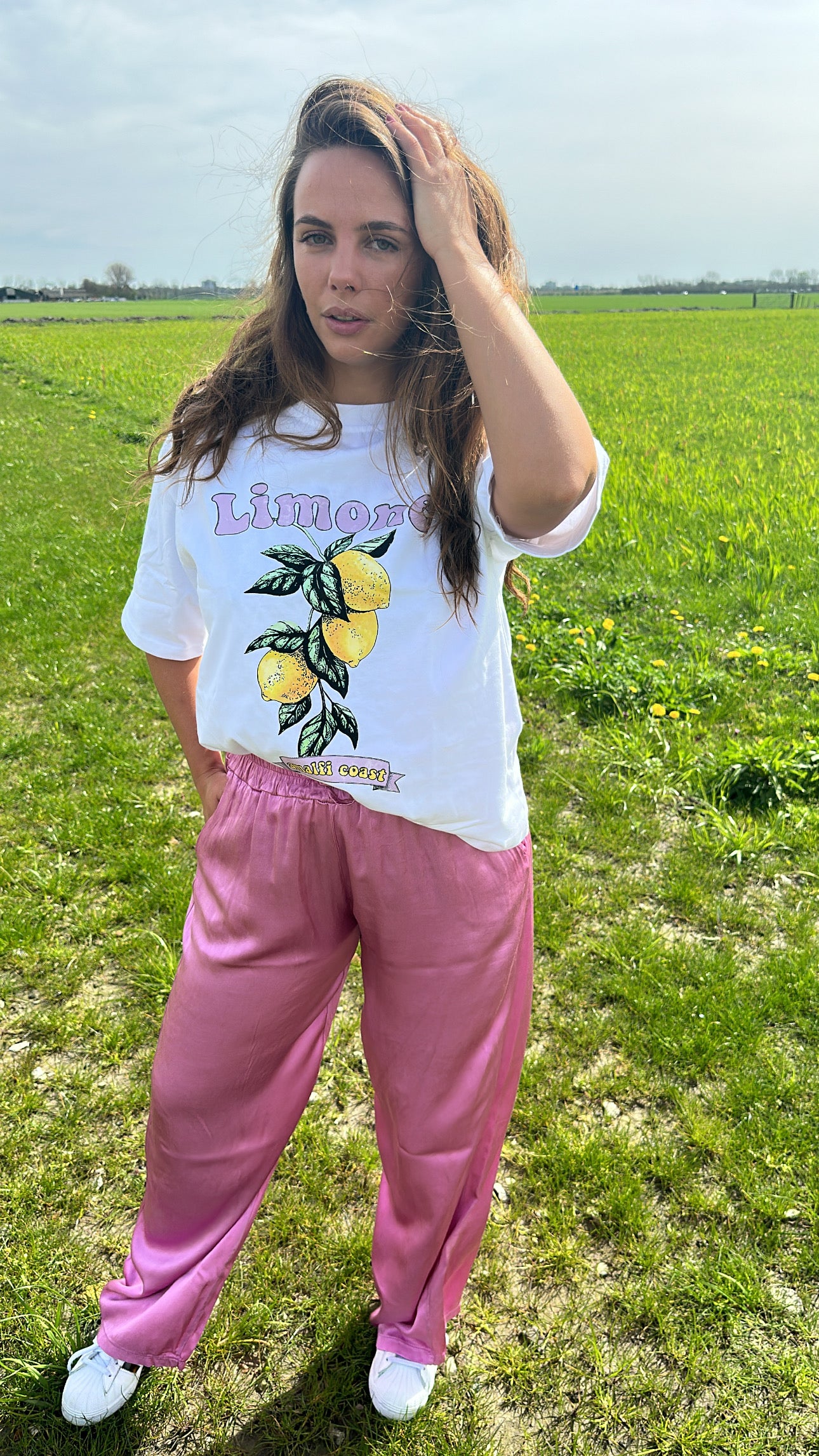 Limone t-shirt Lila en Roze
