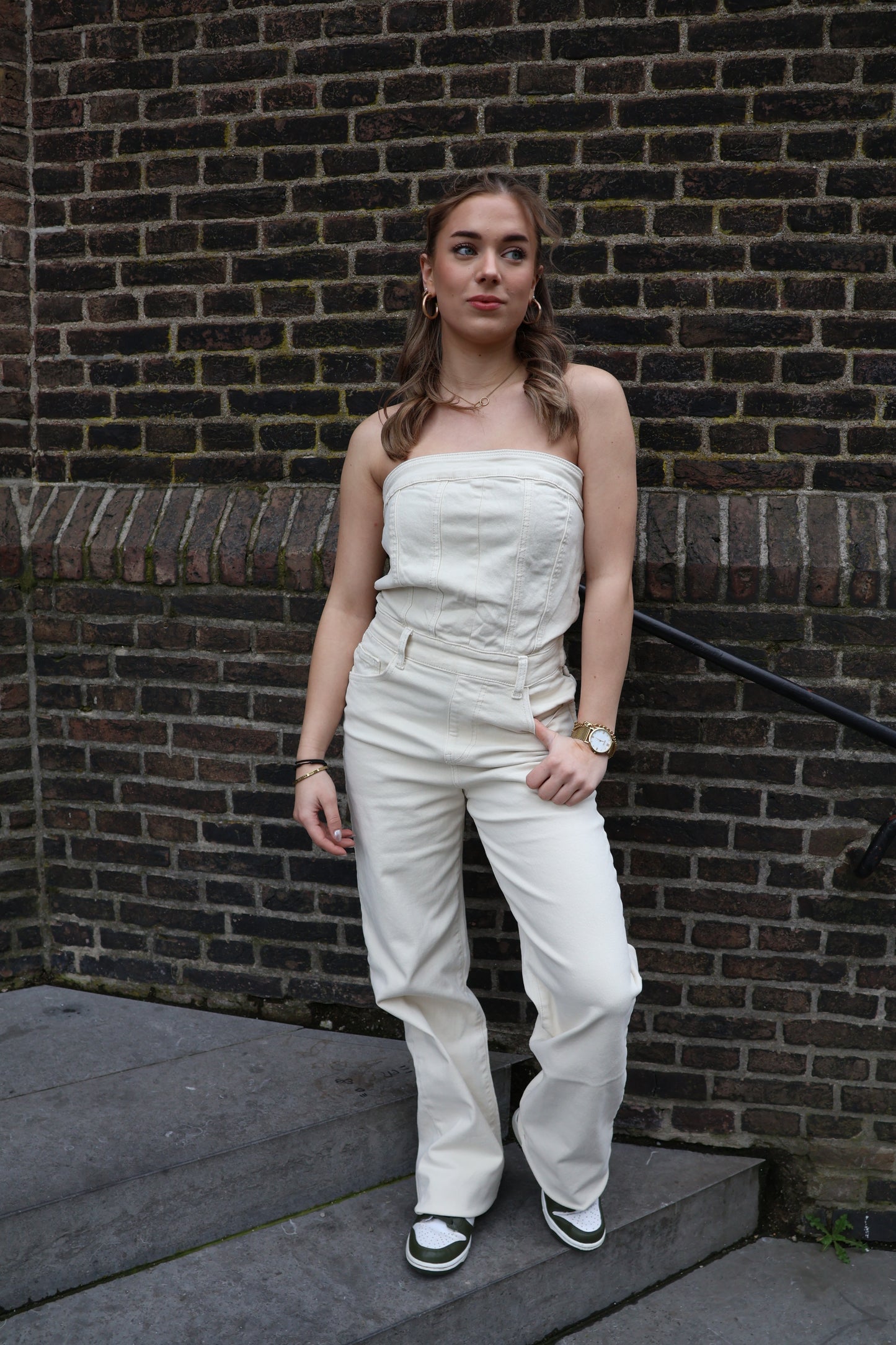 Nikkie jumpsuit strapless beige