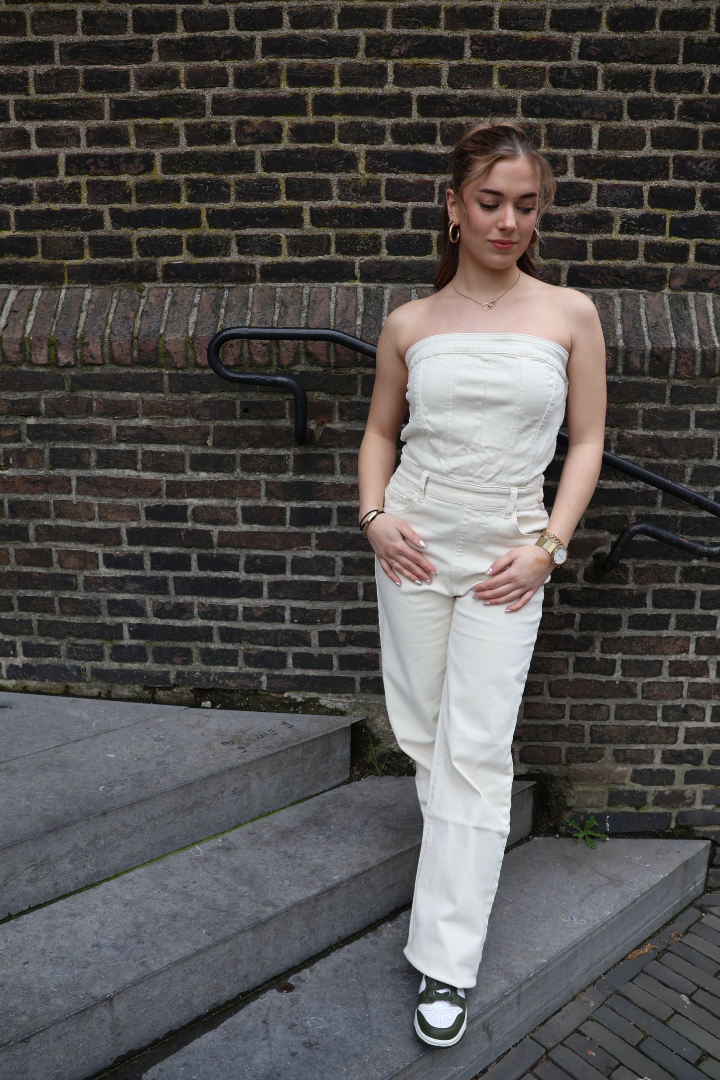 Nikkie jumpsuit strapless beige