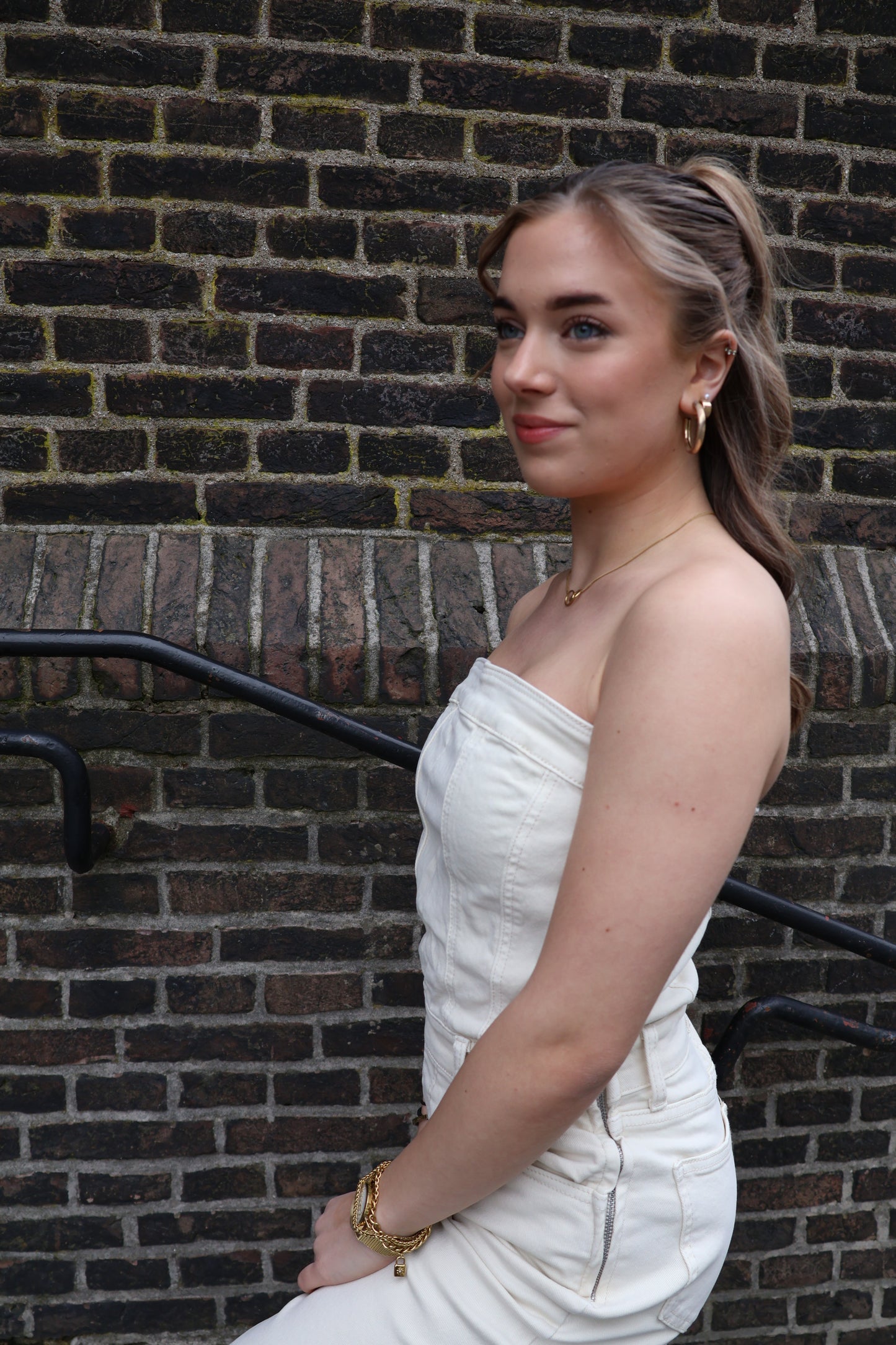 Nikkie jumpsuit strapless beige