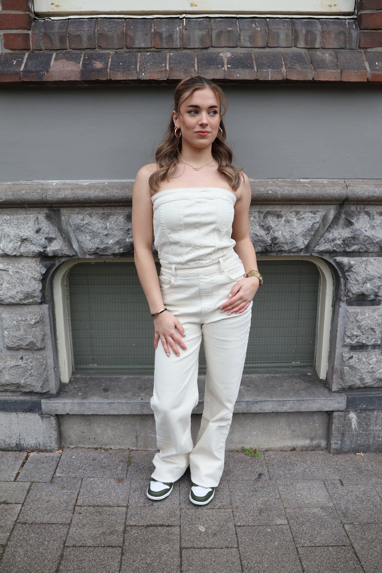 Nikkie jumpsuit strapless beige