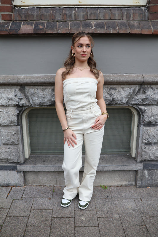 Nikkie jumpsuit strapless beige