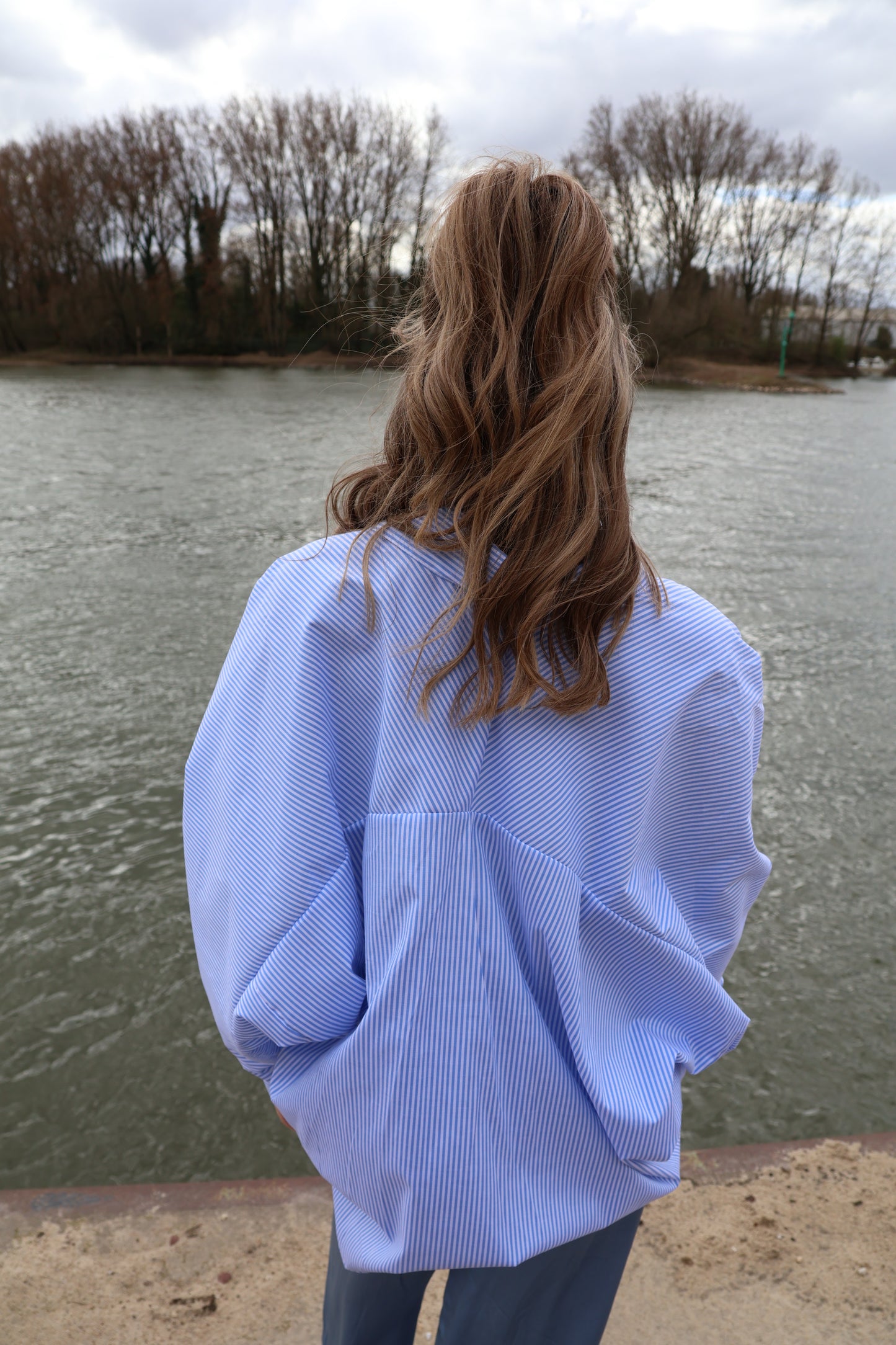 Stripe blouse wijde gestreepte blouse