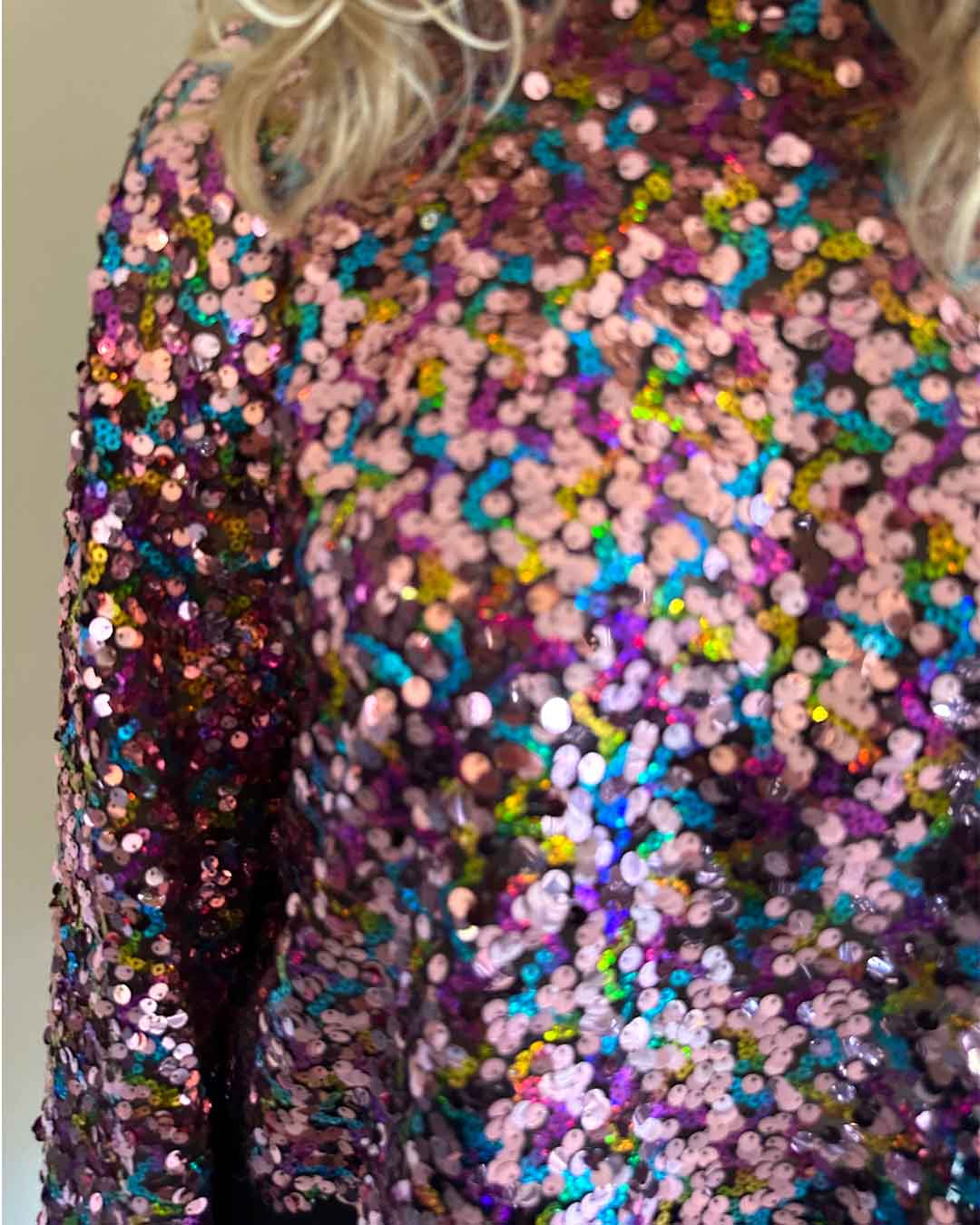 Lange mauwen topje met pailletten