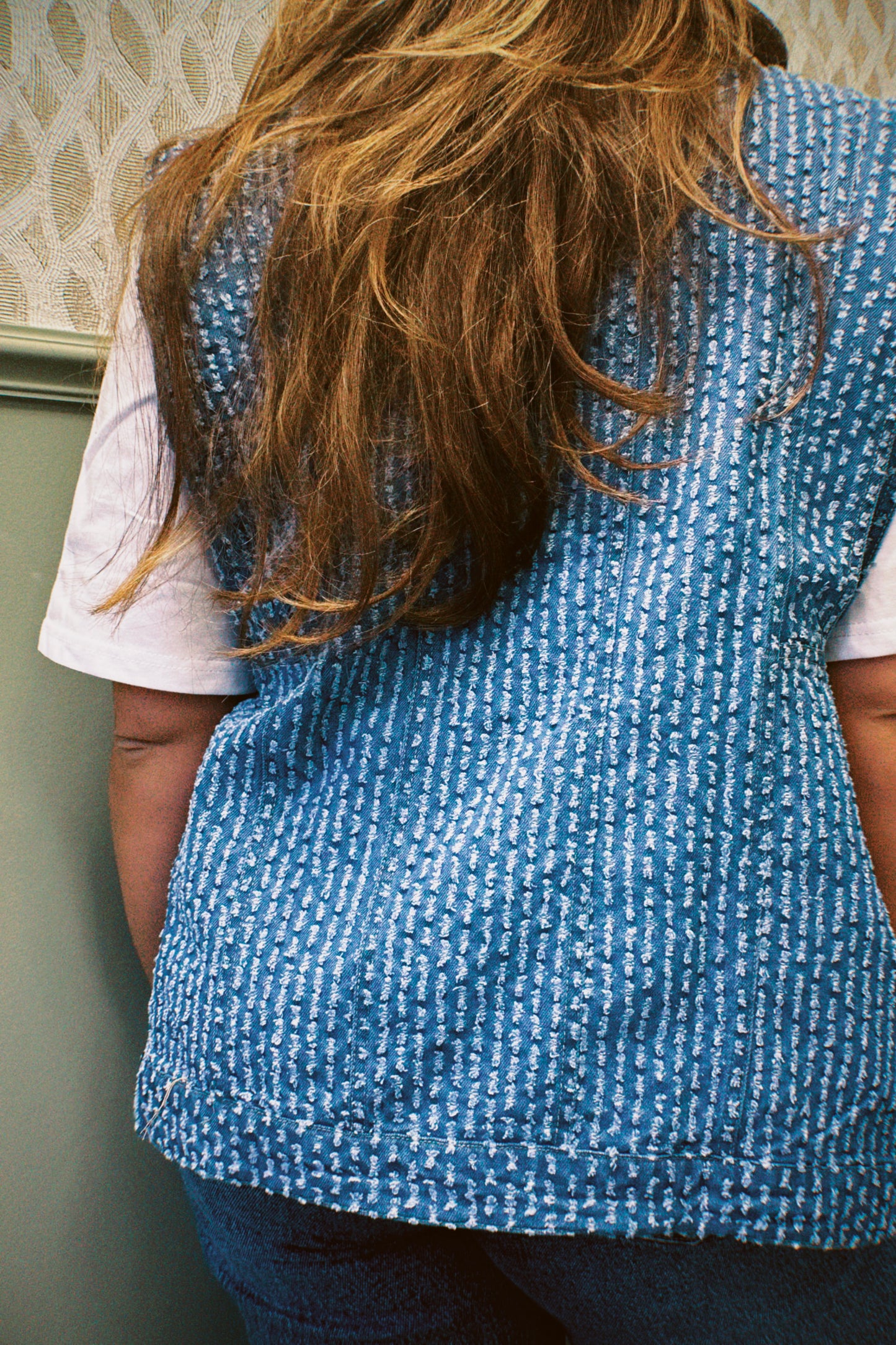 Denim gilet oversized