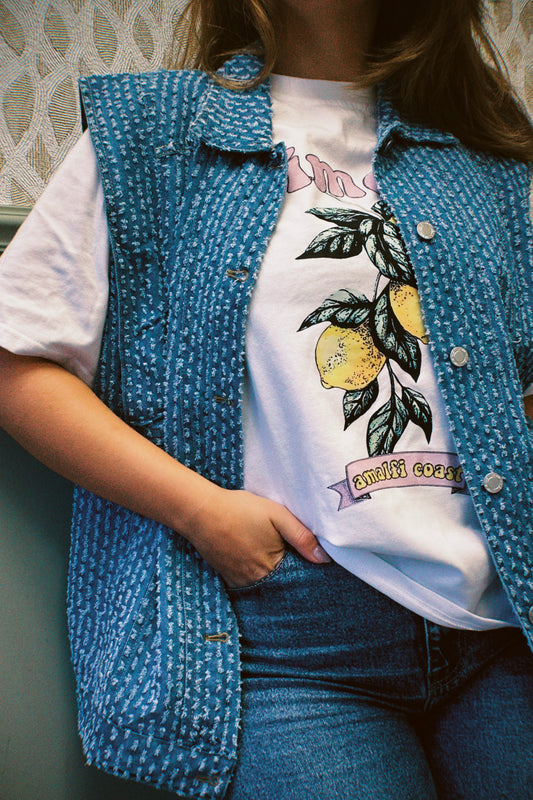 Denim gilet oversized