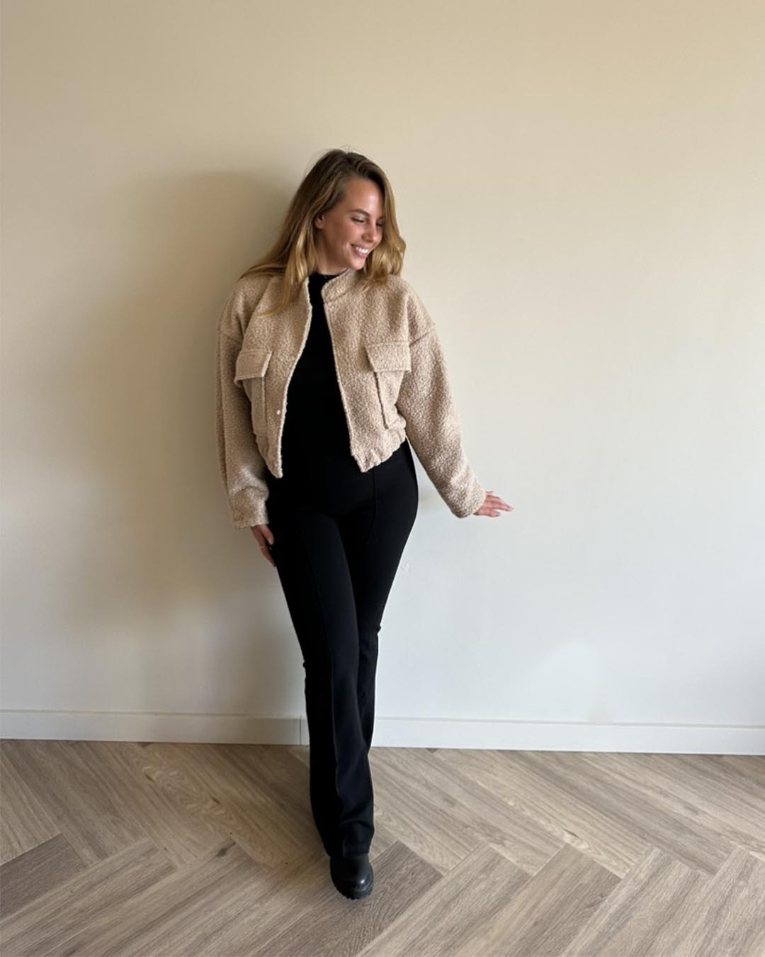 Stretch flared pantalon zwart dames