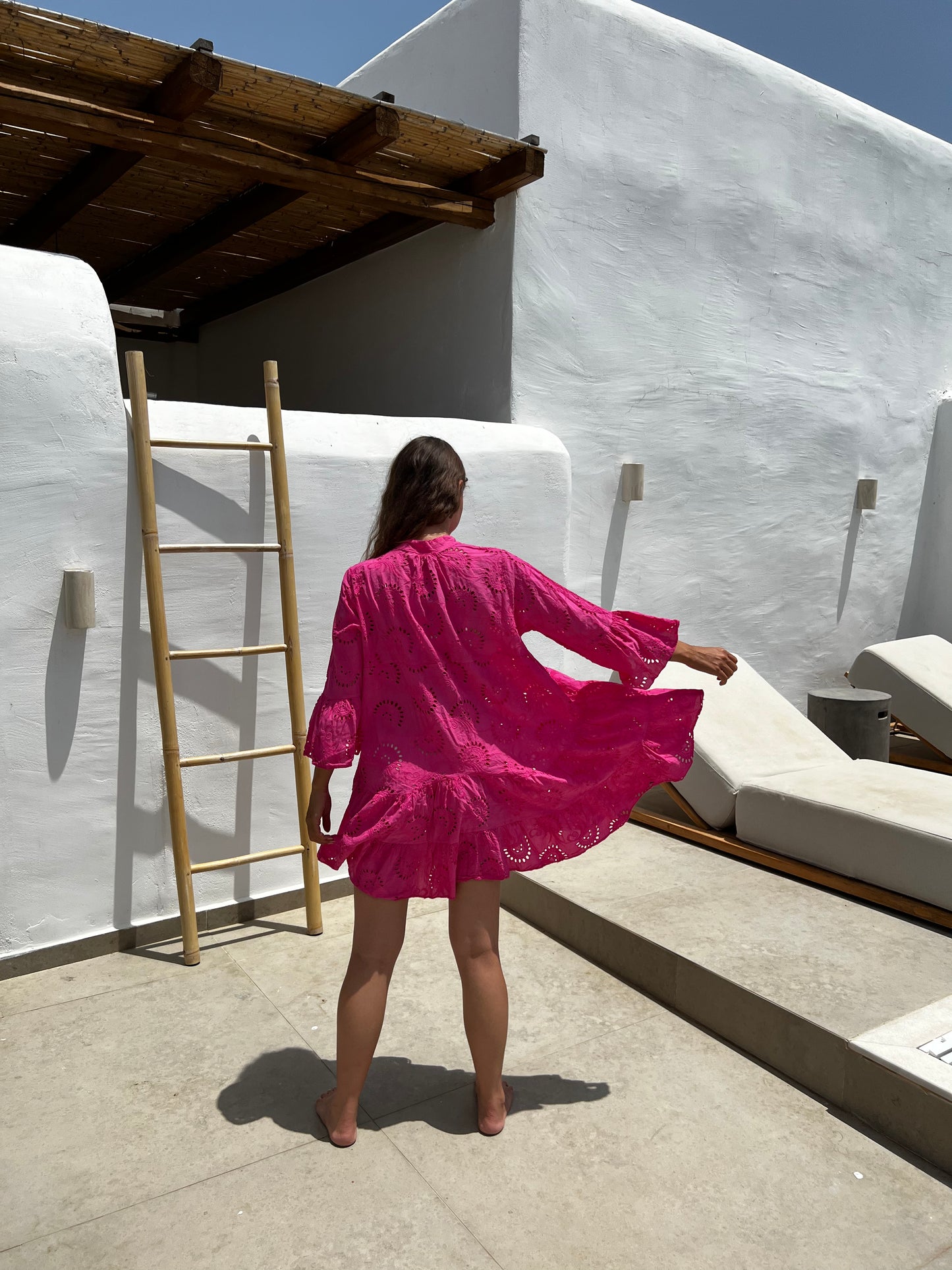 Roze of groene Bella damesjurk