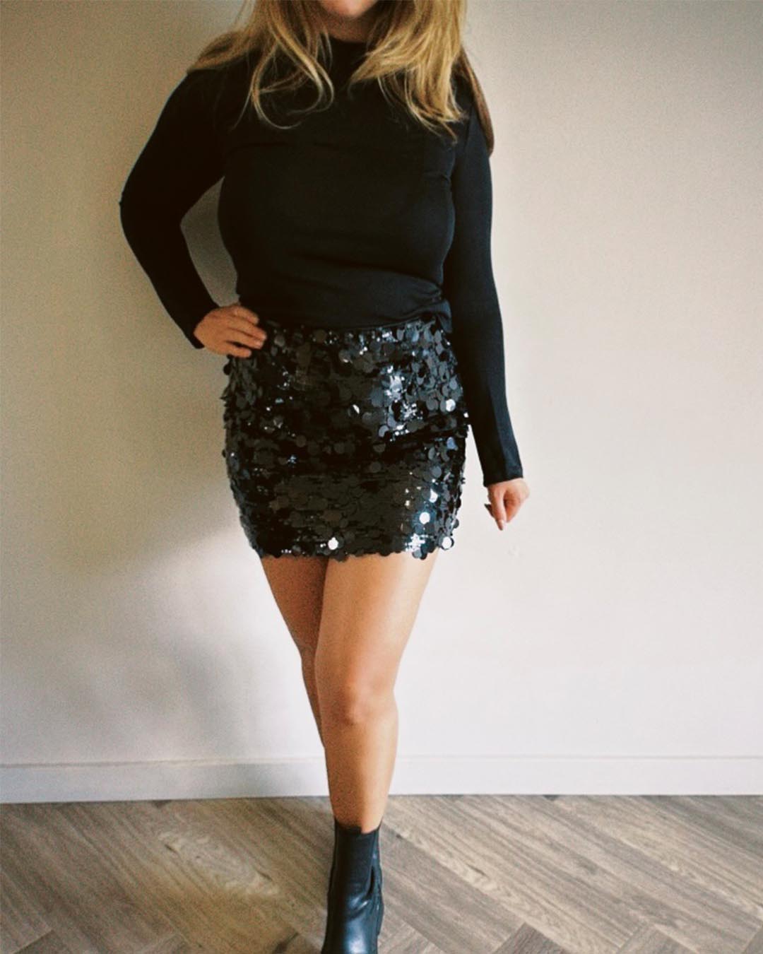 Zwarte rok met pailletten