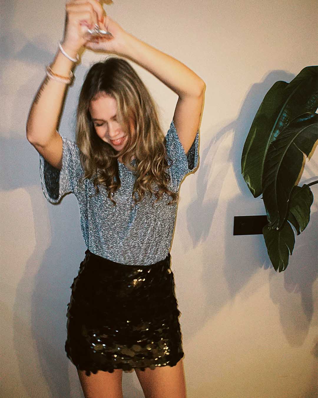 Zwarte rokje met glitter