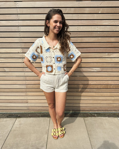 Crochet top creme