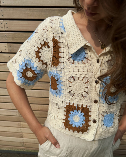 Crochet top creme