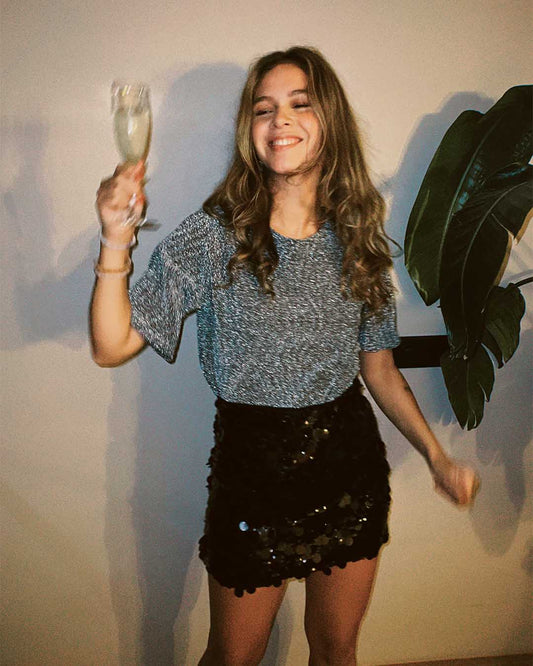 Zwarte pailletten rok